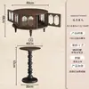 Gabinete Lateral Vintage de Madera Maciza Estilo Francés para Apartamentos Pequeños, Cómoda de Lujo Ligero con Tres Cajones, Vitrina de Cristal para Sala de Estar, Gabinete Lateral para Comedor