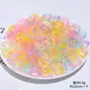 Color Caramelo Macarrón Colorido Anillo Transparente Joyería DIY Resina Accesorios Pequeños Soporte para Ídolo Anillo Giratorio