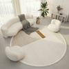 Alfombra Redonda de Pelo Corto Moderna y Sencilla para Sala de Estar Antideslizante y Resistente a la Suciedad Alfombra Suave para Dormitorio Alfombra Fresca y Cálida