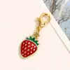 Chaveiro criativo de fruta com gota de óleo cereja maçã morango abacaxi melancia laranja pingente de bolsa presente para estudante