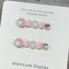 [Melodía Rosa] Uñas Portátiles Hechas Completamente a Mano, Chica Estrella Linda Melodía Rosa Manicura al por Mayor