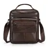 Bolsa de Ombro Masculina de Couro Bovino de Primeira Camada de Alta Qualidade, Bolsa Transversal Casual Retrô, Bolsa de Ombro Masculina Portátil Tendência para Viagem