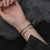 Pulsera Abierta Moebius para Mujer Diseño de Xia Xiaozhong Anillo Liso de Alta Calidad Pulsera Anillo Pulsera Sencilla de Moda Chapada en Plata de Ley
