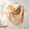 Lenço Quadrado Fino de Seda e Lã para Primavera e Verão o Ano Todo Feminino 200 Xale Étnico Lenço para Ar Condicionado Feminino Customização de Fábrica