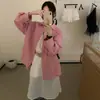 Em Estoque Estilo Coreano Primavera 2026 Nova Doce Solta Slimming Look Gola Reversível Manga Longa Tencel Linho Camisa para Mulheres