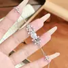 Pulsera Nueva Vintage Flor de Iris Huevo de Paloma Circonita para Mujer, Joyería de Anillo de Lujo Ligero de Nicho de Gama Alta