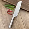 Faca Santoku de Aço Inoxidável com Cabo Oco Transfronteiriço Faca de Corte para Cozinha Faca Estilo Japonês Faca para Frutas Faca com Cabo Redondo Reto Conjunto Completo