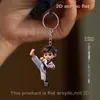 Colgante Plano de Acrílico para Coche, Colgante para Llaves, Colgador de Mochila, Niña Pequeña Levantando Pesas y Cachorro, Nuevo Modelo Transfronterizo