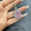 Pingente de Calcedônia Rosa Natural Banhado a Prata, Fecho de Segurança de Ágata Rosa, Pingente de Jade Cabacinha, Suprimento Vivo