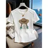 Camiseta de Algodão Puro com Manga Curta, Gola Redonda e Estampa Espinha de Peixe para Mulheres, Fashion e Versátil, Rejuvenescedora e Emagrecedora, Top Cor Damasco, Novo Modelo Verão 2026