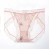 Novo Estilo Roupa Íntima Feminina Estampada de Seda Gelada, Renda Sexy, Malha Respirável, Forro 100% Algodão, Calcinha Doce para Meninas