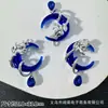 Colgante de Luna Creciente Roja Dulce Oscura Colgante de Luna Grande Gota de Agua Pulsera de Cuentas Hecha a Mano DIY Collar Accesorios de Aleación