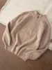 Suéter de Lã com Meio Zíper Infantil, Suéter Pulôver com Gola Alta para Outono e Inverno para Meninos e Meninas, Tricô de Cor Sólida para Crianças Mais Velhas