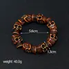 Pulsera de Cuentas para Hombre Nueva Retro Moderna Versátil Europea y Americana Venta al por Mayor Pulsera Punk de Resina Calavera de Halloween