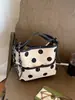 Bolso tote de lona con lunares de estilo coreano, de nicho, gran capacidad, para mujer, nuevo de verano 2026, exquisito bolso de hombro y cruzado para commuting
