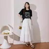 Falda Larga de Gasa para Mujer Talla Grande 100kg, Cintura Alta, Dobladillo Ancho, Modelo 2172
