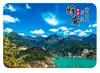 Imán de Refrigerador de Vidrio Paisaje de Ya'an Campos de Té de la Montaña Mengding Casas de Pingchuan Campos Campo de Souvenir Adorno Decorativo Magnético Cultural y Creativo