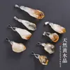 Colar com pingente de citrino natural mais vendido internacionalmente, colar de cristal de ágata crua de formato irregular, acessórios para joias DIY atacado