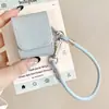 Para Estojo Protetor de Fone de Ouvido AirPods 4 Estojo de Couro Business Apple 1ª/2ª Geração Pro2 Cordão Bluetooth Sem Fio de Cor Sólida