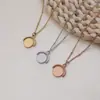 Collar Minimalista de Cadena de Cuentas Redondas Estilo Coreano y Japonés con Colgante Redondo Liso Giratorio para Mujer, Personalizable para DIY, Cadena Versátil para Clavícula