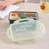 Lonchera Estilo Japonés Bento, Aptas para Microondas, Lonchera Portátil para Estudiantes y Trabajadores de Oficina, Lonchera para Ensaladas, Caja Compartimentada para Mantener Fresco