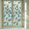 Xc9002 Pintura Láser Hojas Tropicales Verde Vivo Decoración para Puerta y Ventana de Vidrio de Sala de Estar Hogar Pegatina Electrostática Autoadhesiva para Exportación