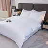 Juego de cuatro piezas de lino para hotel de cuatro estaciones transfronterizo en blanco puro para hoteles y casas de huéspedes, juego de ropa de cama con sábanas