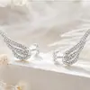 Pendientes de Ala de Ángel de Plata de Ley S925 para Mujer, Accesorios para Orejas de Ala Tachonados de Diamantes, Versátiles y Elegantes, Estilo Europeo y Americano, Aretes Adelgazantes