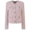 Cárdigan de Punto Cruzado con Cuello Redondo y Botones, Hombros Acolchados, Manga Larga para Mujer, Estilo Francés con un Ambiente Vintage y Elegante