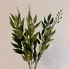 Arreglos florales de hoja de mimbre para decoración de pasillo de boda, pared floral, decoración de salón de bodas, arreglo de pared de fondo estilo bosque de plantas verdes, decoración de techo