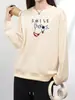 Estilo Nuevo Otoño e Invierno Diseño Simple de Dibujos Animados Perro Estampado de Letras Ropa Exterior Casual Versátil Suelta Sudadera de Manga Larga para Mujer