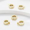 Chapado en cobre oro real de 18K con forma ovalada hebilla de doble anillo pulsera collar hebilla de conexión colgante hebilla accesorios de joyería diy