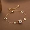 Estilo coreano estilo coreano design de nicho pulseira de aço titânio cintura fina totalmente cravejada de diamantes pulseira de moda simples de luxo feminina joia