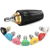 Boquilla de Pistola de Lavado de Autos de 5 Colores Máquina de Limpieza de Alta Presión Cinco Colores Múltiples Ángulos Conector Rápido de 1/4 Boquilla de Pistola de Agua para Lavado de Autos