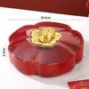 Mesa de centro para sala de estar, caixa de doces simples com tampa, à prova de poeira, compartimento multicamadas para frutas secas, armazenamento doméstico, travessa de frutas para casamento