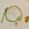 Nuevo Pulsera de Loto Hoja de Loto China para Mujer Pulsera Antigua Tejida a Mano Diseño Nicho Vintage Pulsera de Alta Gama Venta al por Mayor