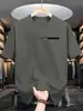 Camiseta Casual de Manga Corta para Hombre "Mirando al Futuro" 180g con Estampado de Patrones, Transfronteriza, Verano, Envío