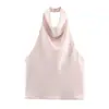 2026 Comercio Exterior Ropa de Mujer Primavera y Verano Nuevo Estilo Europeo y Americano Moda Femenina Sexy Hottie Textura de Satén de Seda Top Halter K4