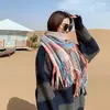 Bufanda Para Mujer Otoño e Invierno Cachemir Estilo Coreano Cálida Engrosada Chal Oversize Capa Exterior Bufanda de Doble Uso Bufanda