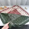 Pañuelo Cuadrado Pequeño de Imitación Seda Lana Algodón Lino, Nuevo Pañuelo de Seda Otoño e Invierno, Versátil para Viajes Diarios, Moda Retro, Chal Elegante de Alta Gama