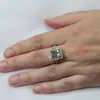 Anel clássico de moda Huajie em prata S925 com zircônia branca cravejada Anel popular transfronteiriço europeu e americano para mulheres em feriados