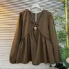 Ropa para Mujer Tallas Grandes 2026 Primavera y Otoño Nuevo Estilo Manga Larga Cuello en V Adelgazante Elegante Top que Oculta la Barriga