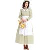 Fantasia de Halloween Fonte Amazon Vestido Floral Amarelo Colonial Nova Pradaria Avental Roupas Pioneiras