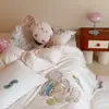 Juego de cuatro piezas de algodón satinado de fibra larga de alta gama grado A, 100% algodón puro, funda de edredón de estilo nuevo, sábana bajera, ropa de cama para dormir desnudo