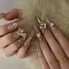 Joias de Arte para Unhas de Seda de Alta Qualidade Ponta Afiada Diamante Champagne Claro Cristal Coração Brilhante Ovo de Pombo Ângulo Reto Açúcar de Pedra Diamante Transparente