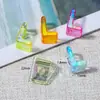 Cuentas de Acrílico Transparente con Chapado de Color de 6 mm con Agujero Grande Letras Inglesas Cuentas Sueltas para Accesorios de Joyería DIY Pulsera Collar