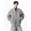 Jaqueta gola alta estilo americano para homens, nova moda outono e inverno 2026, marca de moda, toque retrô de alta qualidade, casaco de nylon solto e estiloso com dragão e fênix