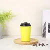Mini Taza de Café de 12 oz Transfronteriza Portátil de Acero Inoxidable Vaso Termo Oficina Hogar Vaso para Coche con Escala Venta al por Mayor