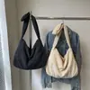 Bolsas de Comercio Exterior Nueva Tendencia Bolsas de Tote para Estudiantes de Gran Capacidad para Clase Ropa de Trabajo Diaria con Textura de Pana Bolsos Cruzados