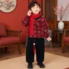 Conjunto Retro Festivo de Otoño e Invierno con Estampado para Niños y Niñas, Disfraz de Rendimiento Engrosado para Niños